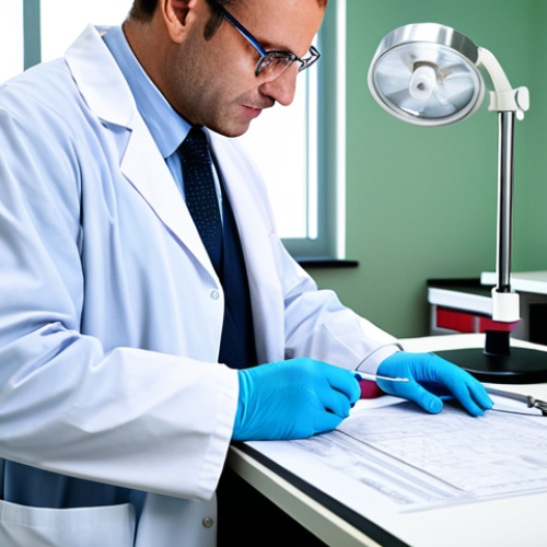 **

A clinical pathologist, fully clothed in professional attire, reviewing lab results at a bright, modern hospital.  Safe for work, appropriate content, perfect anatomy, well-formed hands, professional, family-friendly.  Focus on the pathologist's dedication and attention to detail.

**