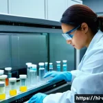 Home 8 임상병리사 필수 학습 과목 - **Prompt for Microbiology Lab Discovery:**
"A highly detailed, realistic image of a female Medic...