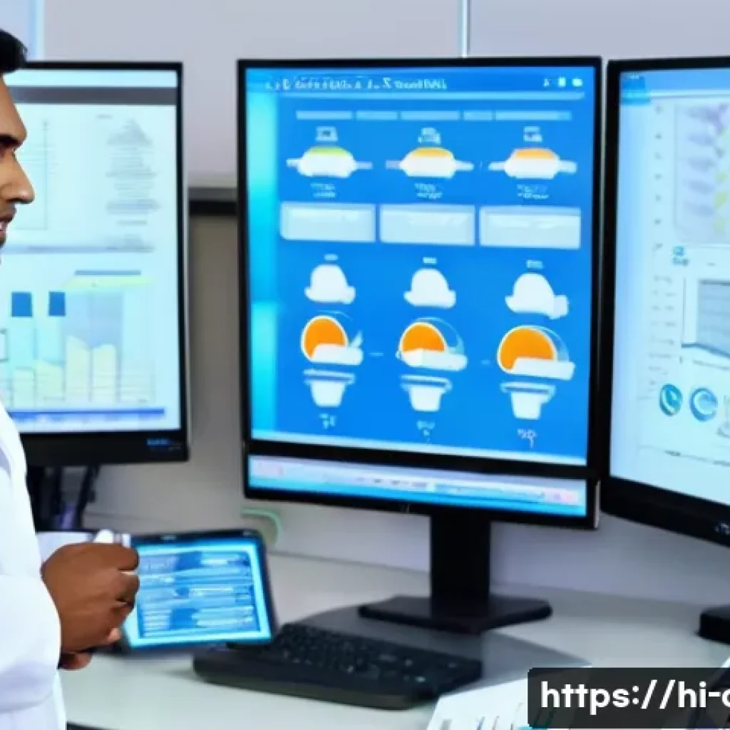 임상병리사 취업을 위한 영어 능력 - A modern hospital laboratory scene showing a confident young Indian clinical pathologist wearing pro...